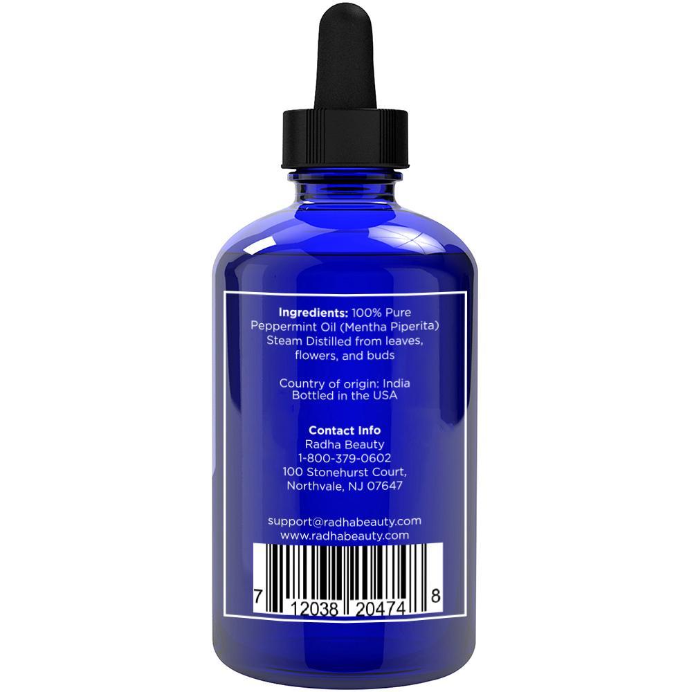 Radha Beauty 100% Pure & Natural Essential Peppermint Oil 4 fl.oz