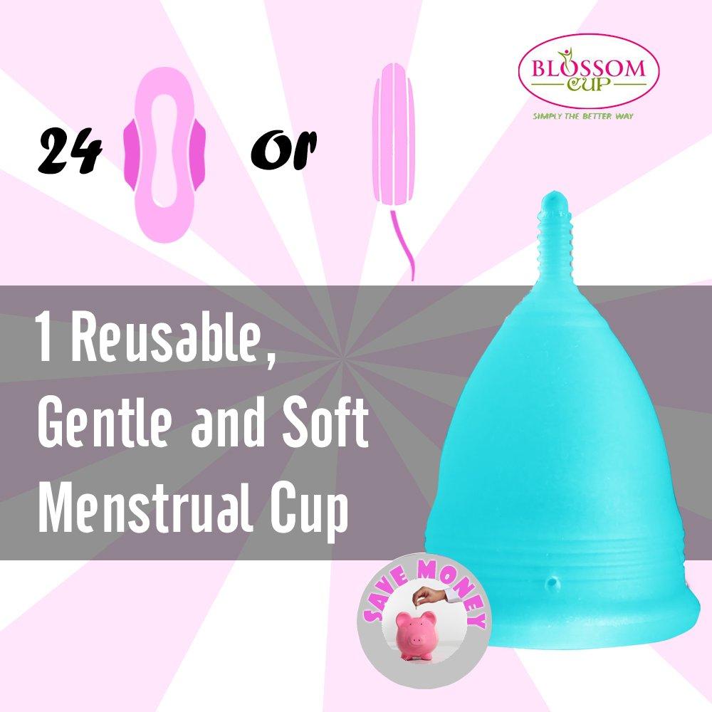 Blossom Blue Reusable Menstrual Cup - Small 1 Count