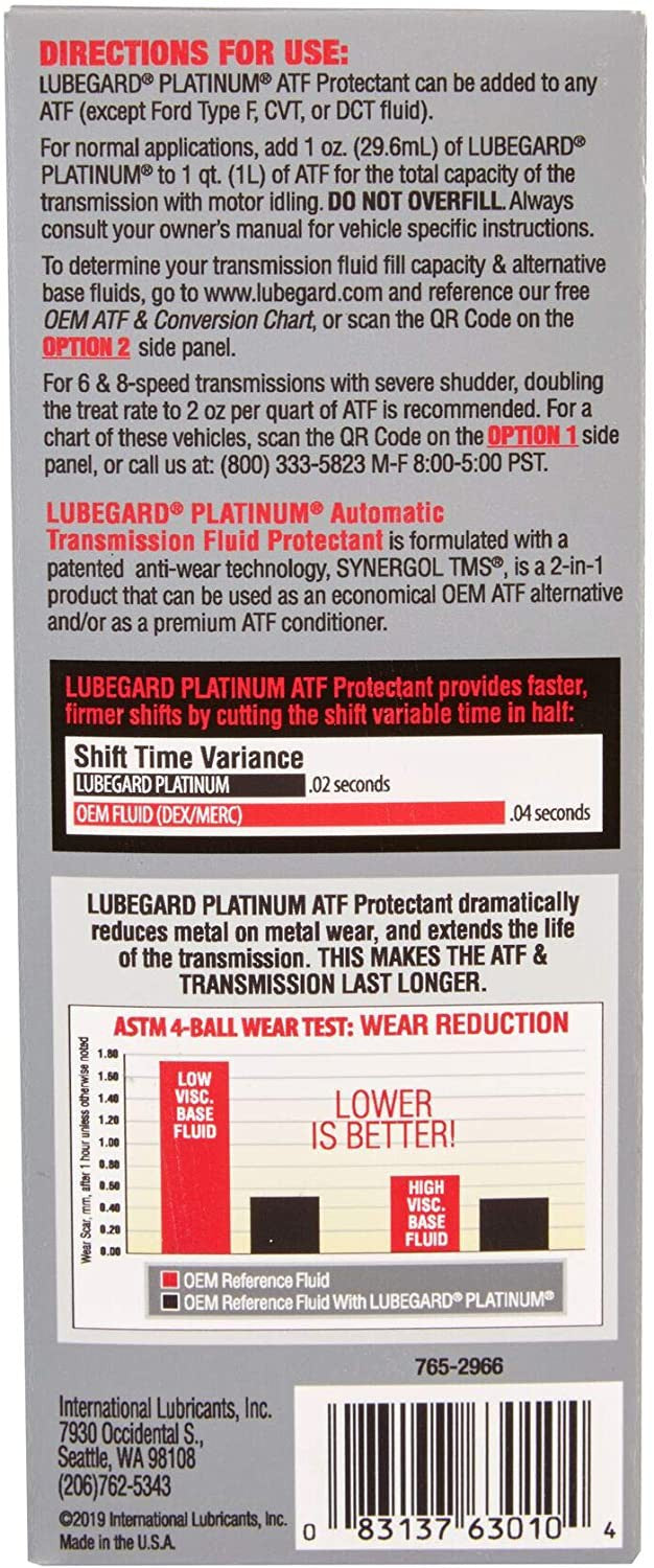 Lubegard 63010 Platinum Universal ATF Protectant 10 fl oz / 296 ml