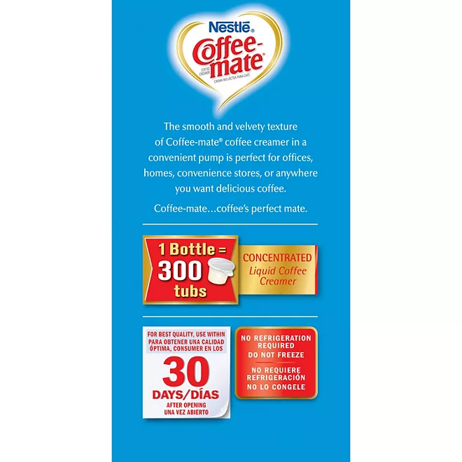 Nestle Coffee Mate Concentrated Coffee Creamer French Vanilla 50.7 Fl Oz / 1.5L
