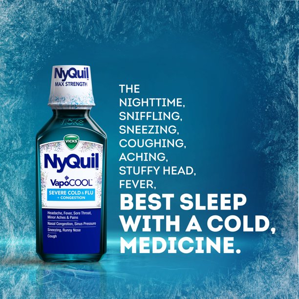 Vicks DayQuil and NyQuil VapoCool Severe Cold & Flu + Congestion, 12 fl.oz / 354ml each
