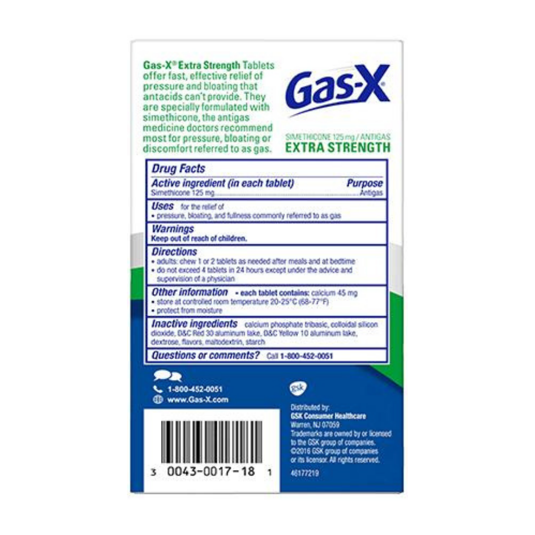 Gas-X Extra Strength Antigas Chewable Tablets Cherry Creme - 18 Tablets