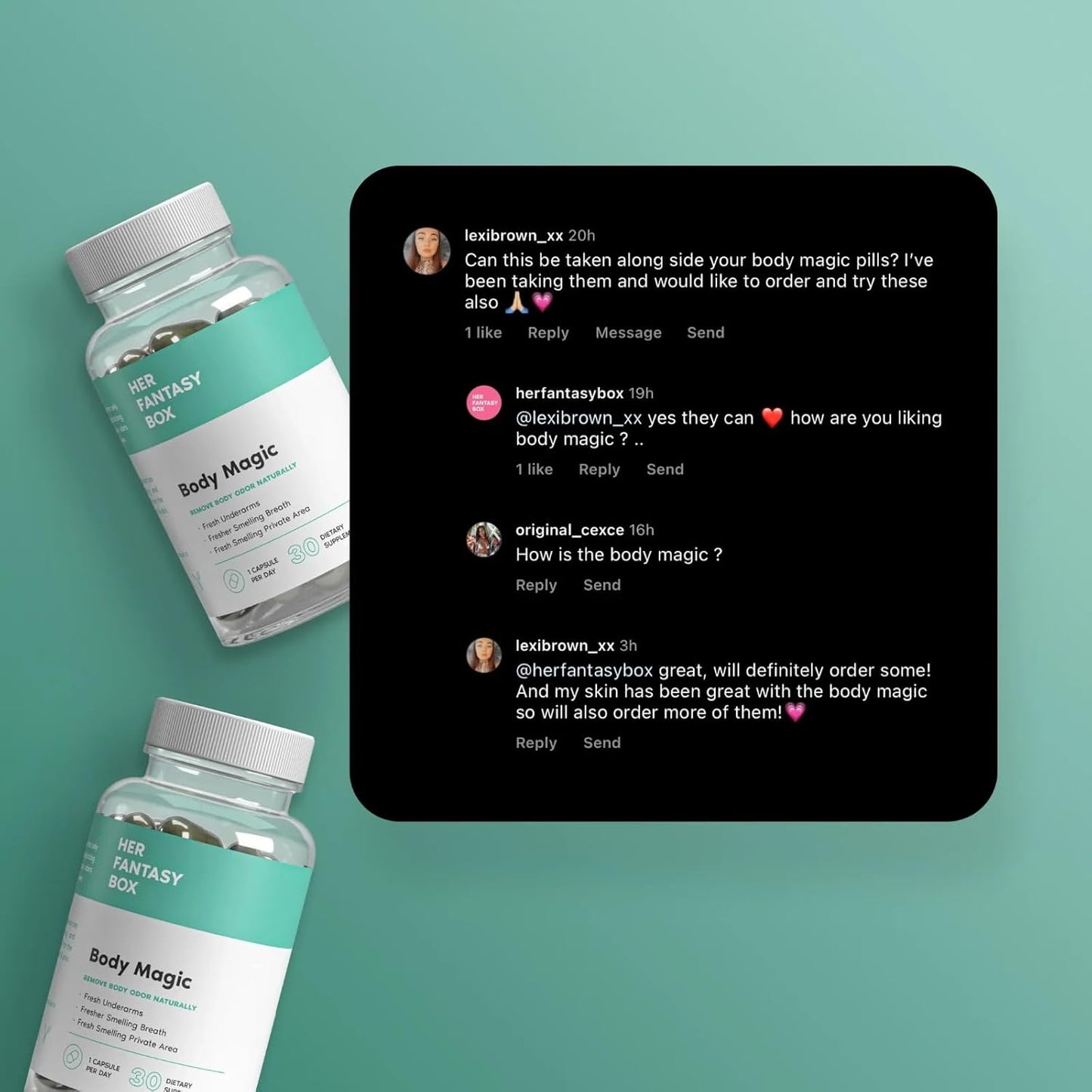 Her Fantasy Box Body Magic Remove Body Odor Naturally Supplement 30 Capsules