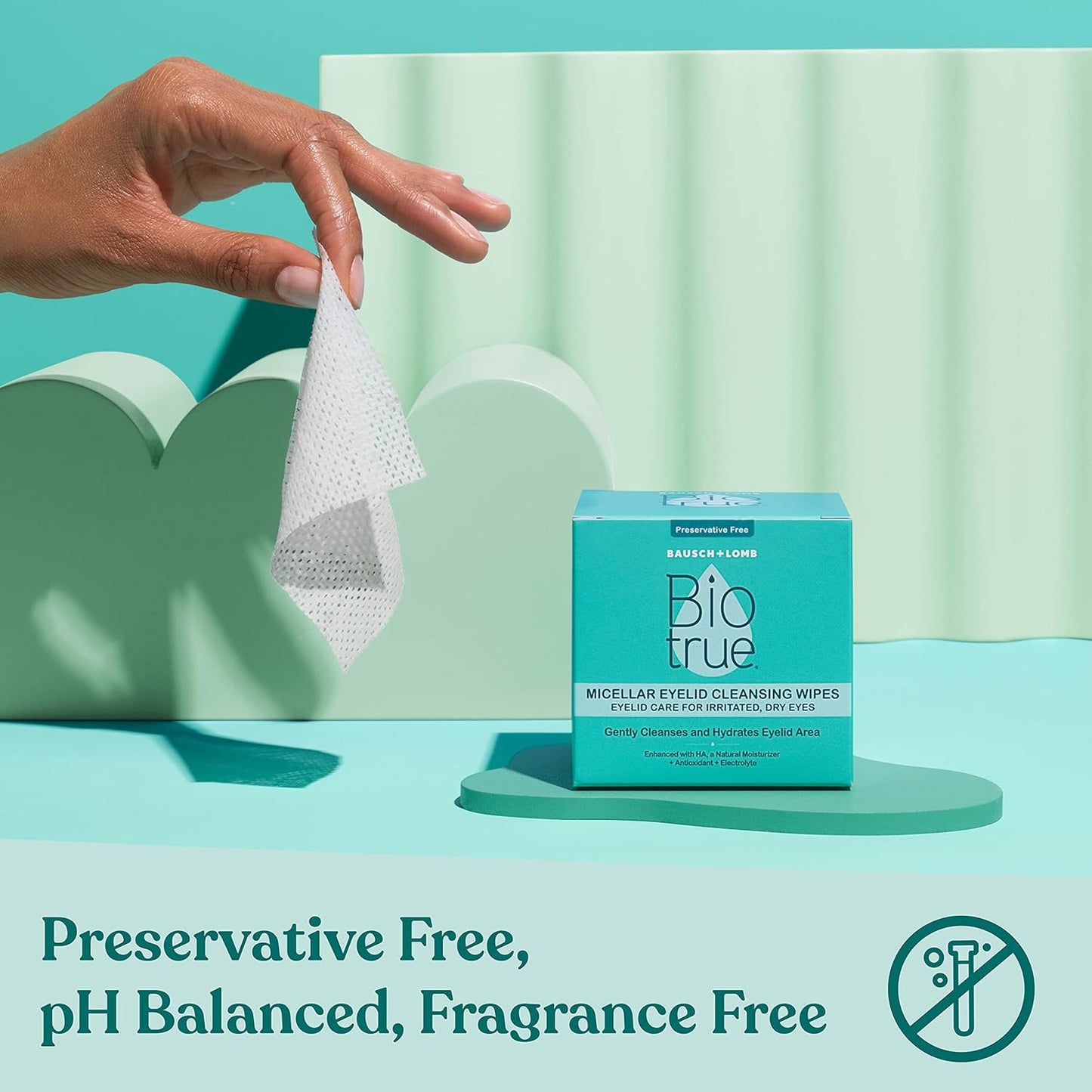 Bausch + Lomb Biotrue Micellar Eyelid Cleaning Wipes Eyelid Care For Dry Eyes, 30 Wipes