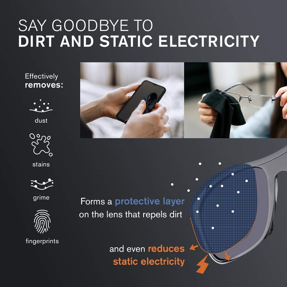 Eveo Lens Cleaner Streak Free 2 Sets of 4 Oz (118ml) Bottles and Microfiber Cloth