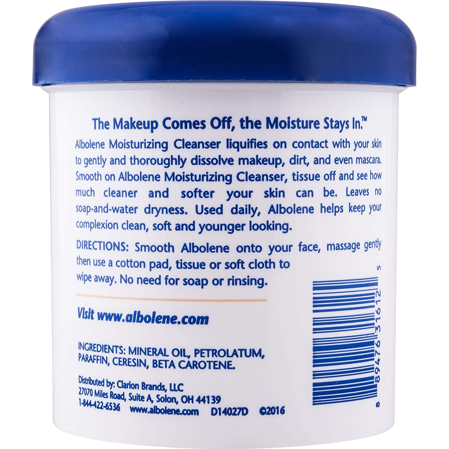 Albolene Moisturizing Cleanser, Makeup Remover, 12 oz. / 340g