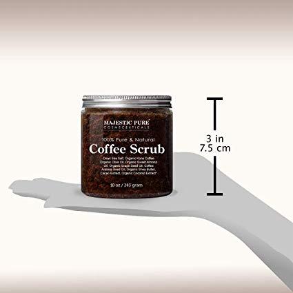 Majestic Pure Coffee Scrub All Natural Body Scrub, 10 oz. / 283g