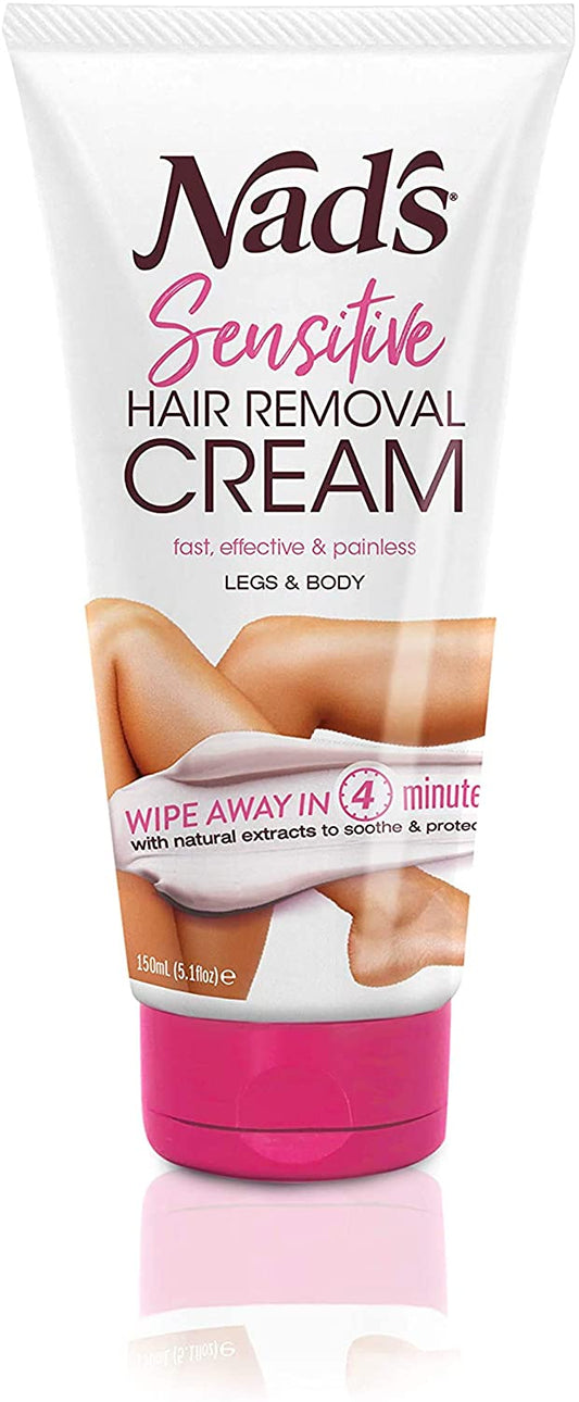 Nad's Sensitive Hair Removal Cream For Body & Legs, 5.1 oz. / 150ml