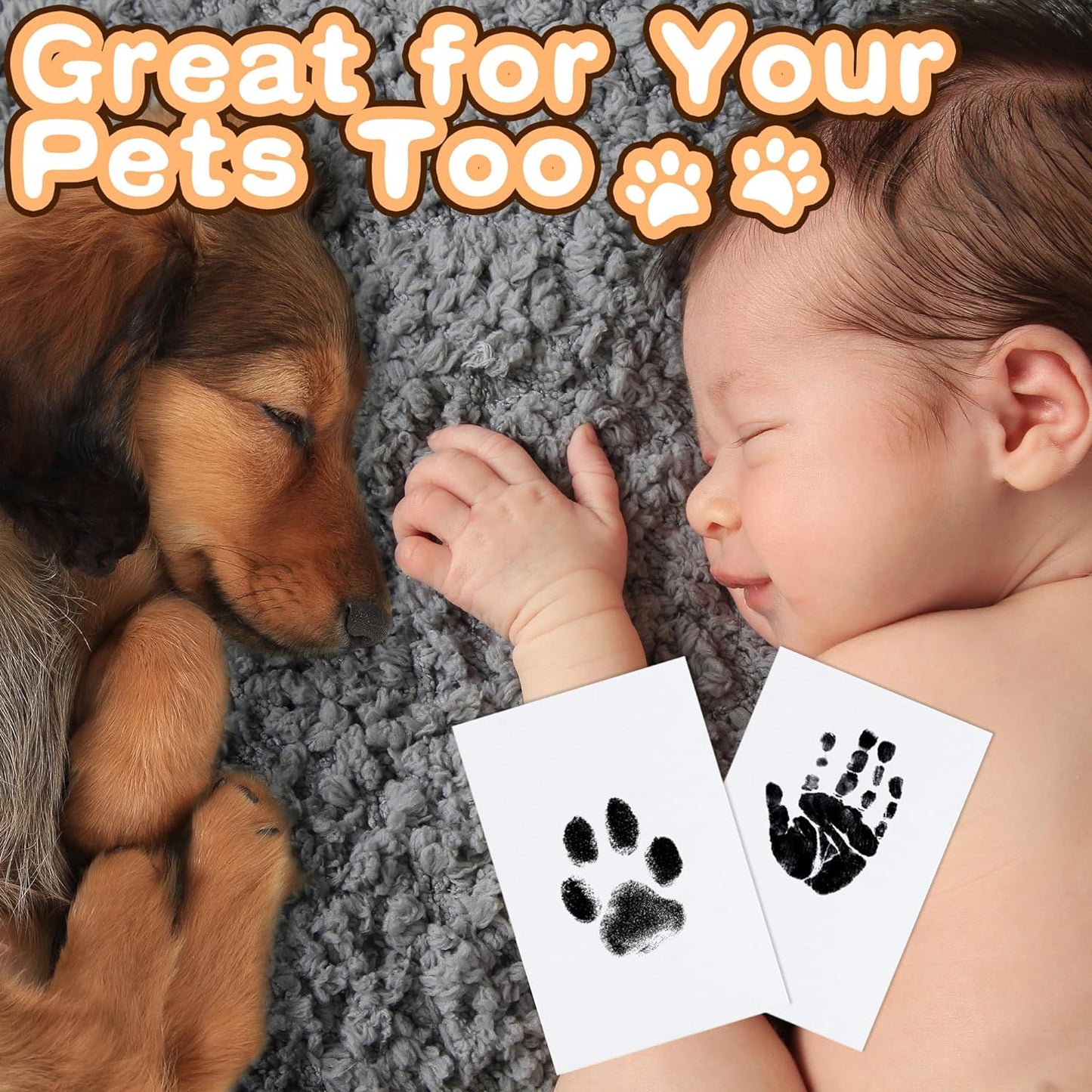 Baby Handprint and Footprint Clean Touch Inkless Kit - 4 Ink Pads and 8 Imprint Cards