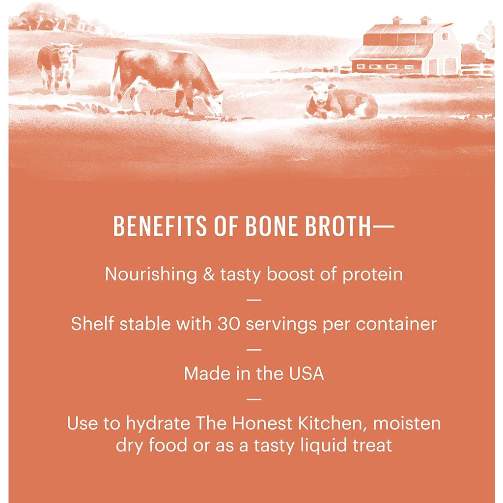 The Honest Kitchen Daily Boosters: Instant Beef Bone Broth Natural Treat for Dogs, 12 Packets