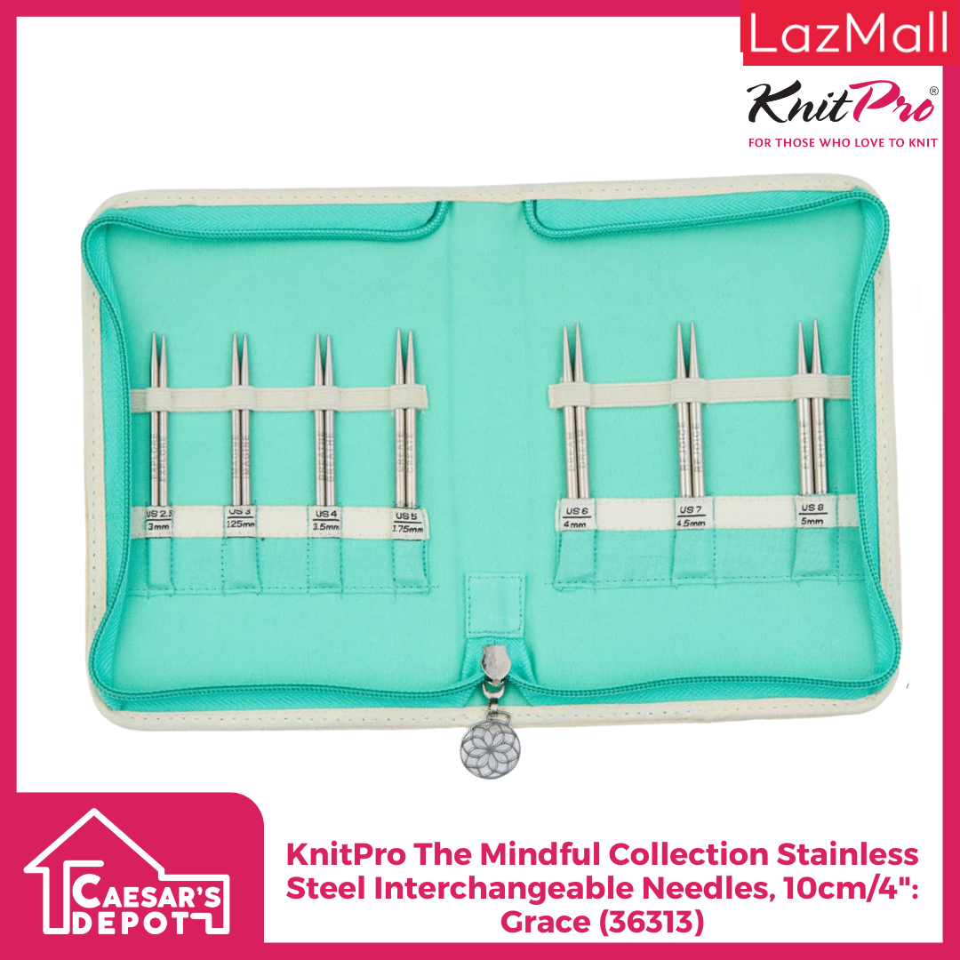 KnitPro The Mindful Collection Stainless Steel Interchangeable Needles, 10cm/4"