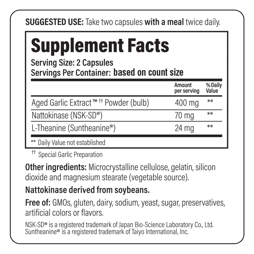 Wakunaga Kyolic Aged Garlic Extract Blood Pressure Health Formula 109 - 80 Capsules