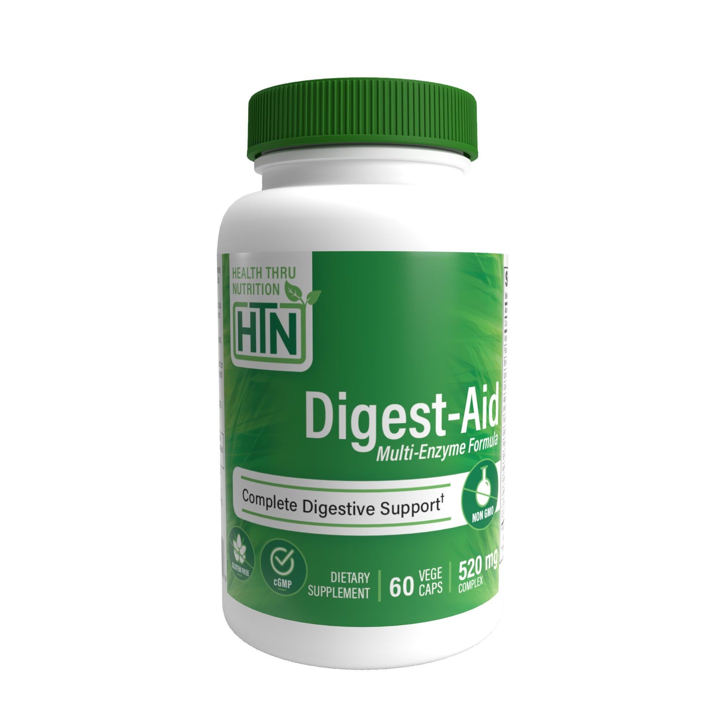 Health Thru Nutrition Digest Aid Enzyme Complex, 520mg, 60 Capsules Complete Digestive Support NON-GMO