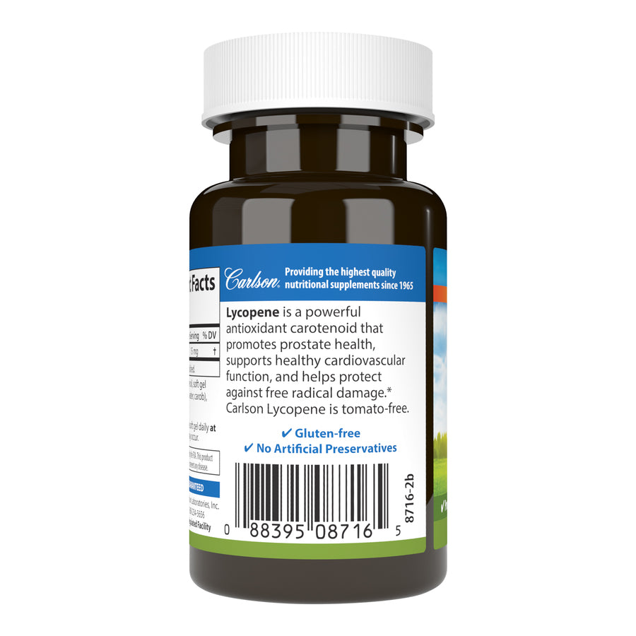 Carlson Tomato-Free Lycopene 15mg 60 Soft Gels Prostate Health, Cardiovascular Support & Antioxidant