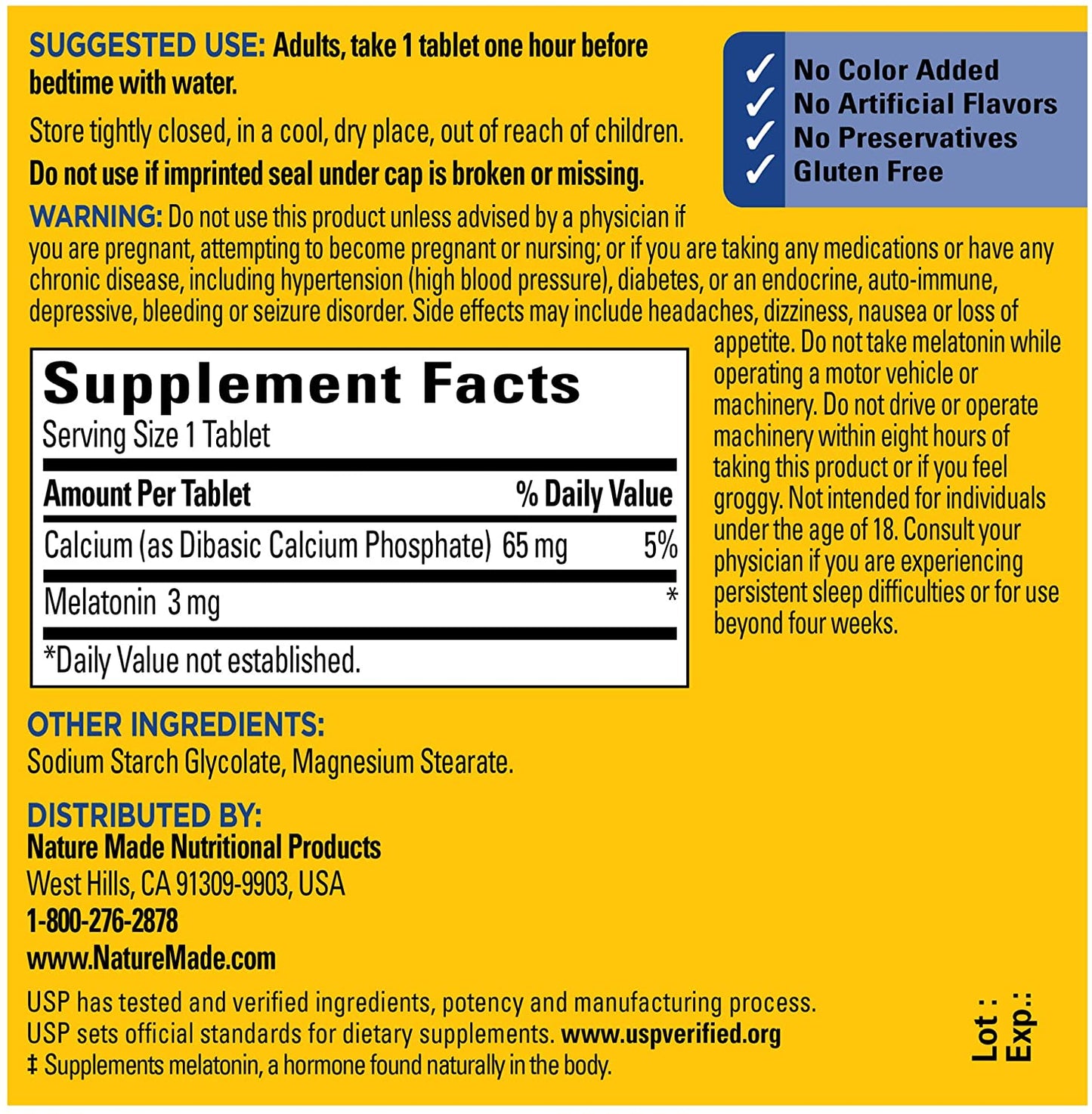 Nature Made Melatonin 3mg (240 Tablets)