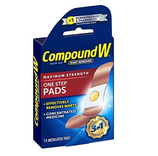 Compound W One Step Pads Wart remover (14 Medicated Pads) PACKAGING MAY VARY