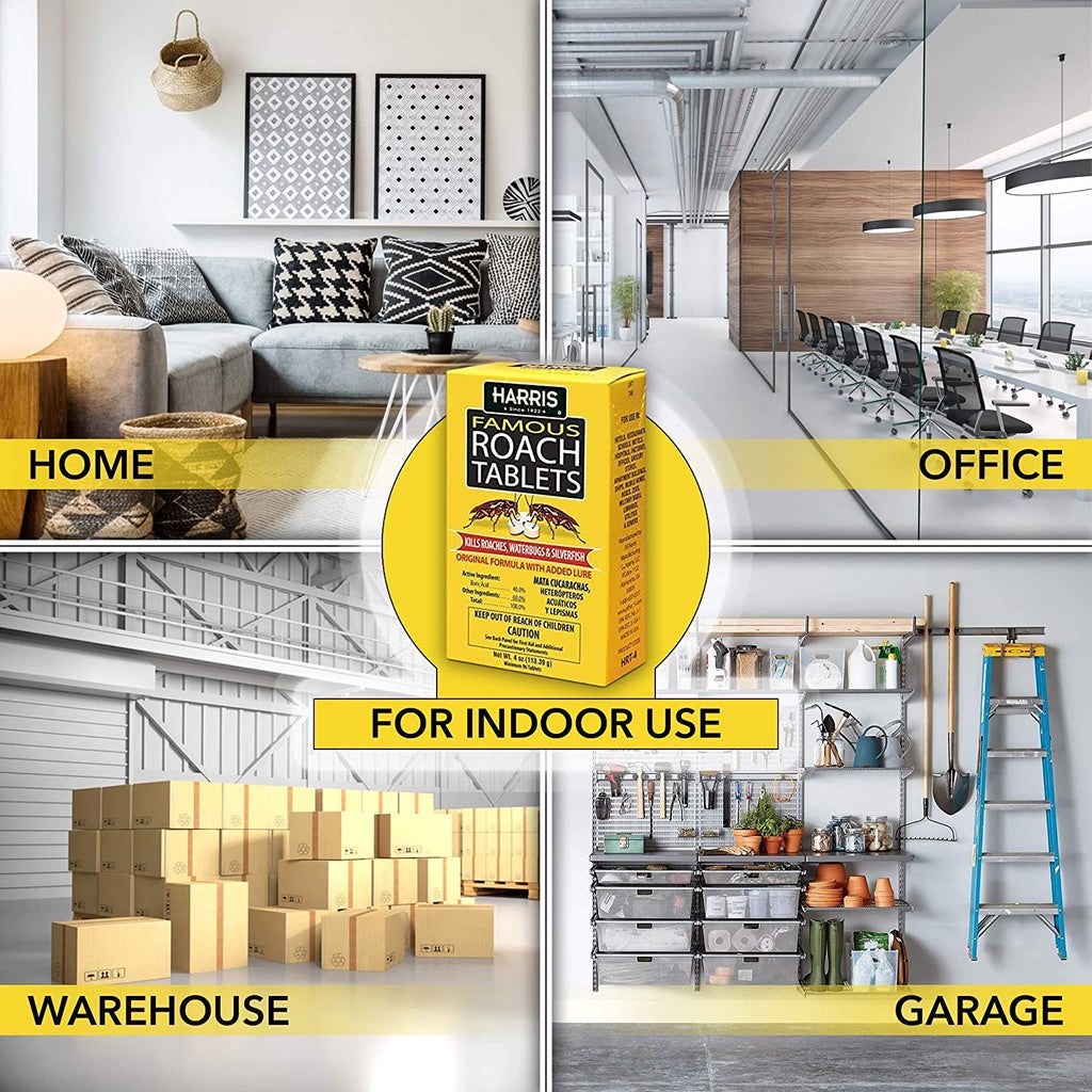 Harris Roach Tablets, Boric Acid Roach Killer with Lure 4 oz, 96 Tablets