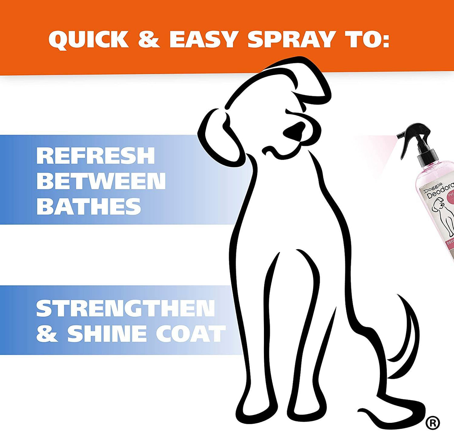 Wahl Doggie Deodorant, Deodorize and Refreshen Skin & Coat for All Dogs, 8 fl.oz / 236.59 ml