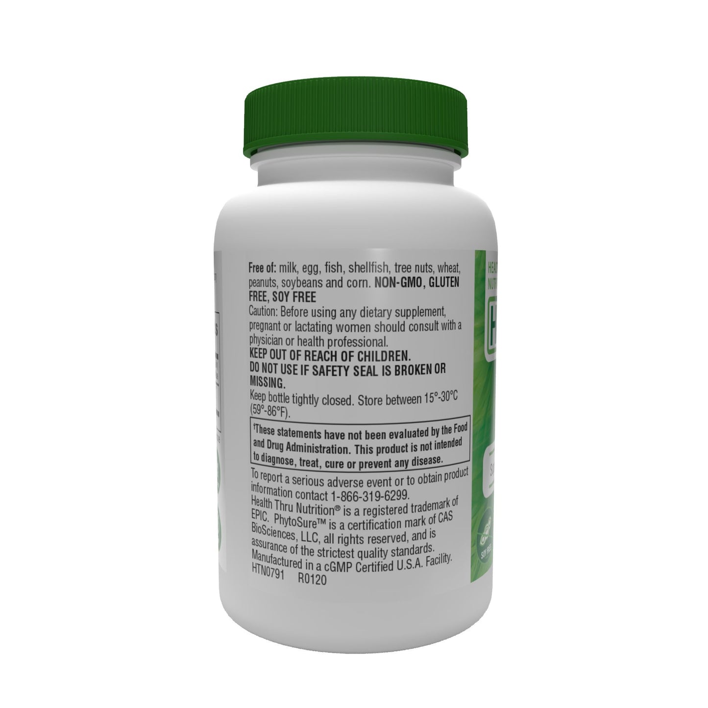 Health Thru Nutrition L-Theanine (as PhytoSure™) 200mg (NON-GMO) 60 Vegecaps Relaxation and Focus