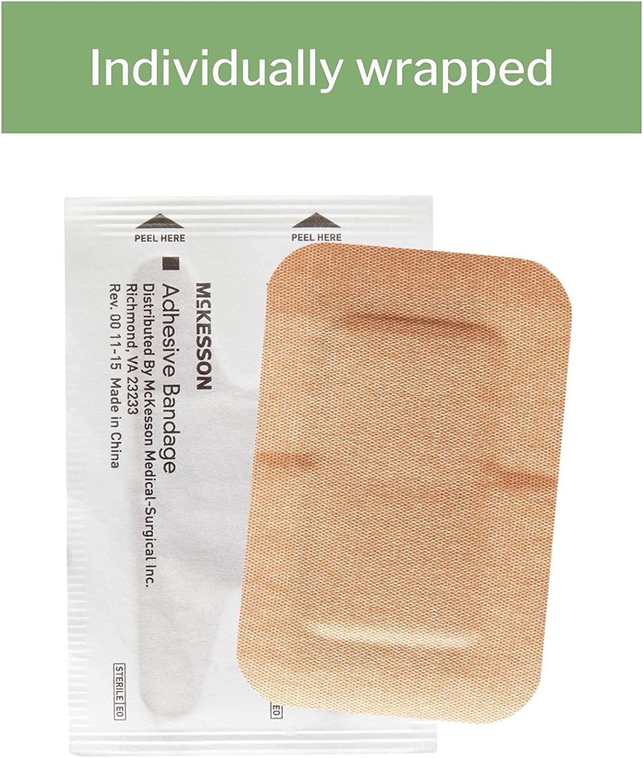 Mckesson Adhesive Bandages Fabric Patch Sterile 2" x 3" 50 Count