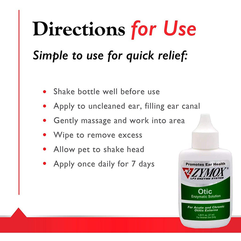 Pet King Brands Zymox Otic Enzymatic Solution for Dogs and Cats Soothes Ear Infections, 1.25 oz