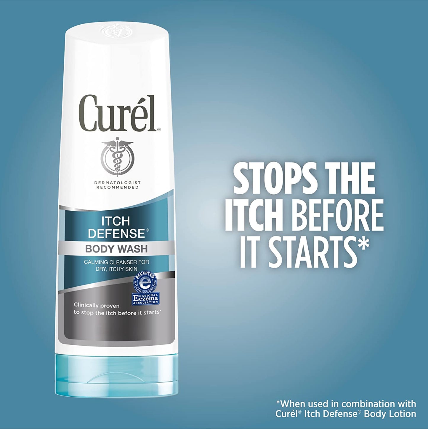 Curél Itch Defense Calming Daily Cleanser, Body Wash with Hydrating Jojoba and Olive Oil, 10 fl.oz