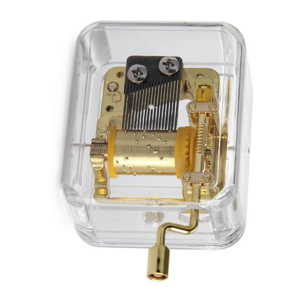 Clear Acrylic Gold Hand Cranked Music Box, Frozen Let It Go Tune