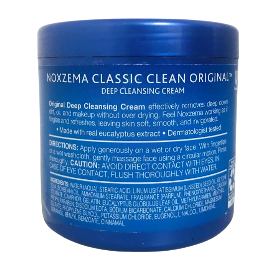 Noxzema Classic Clean Deep Cleansing Cream made with Real Eucalyptus Extract, 12 Oz. / 340g