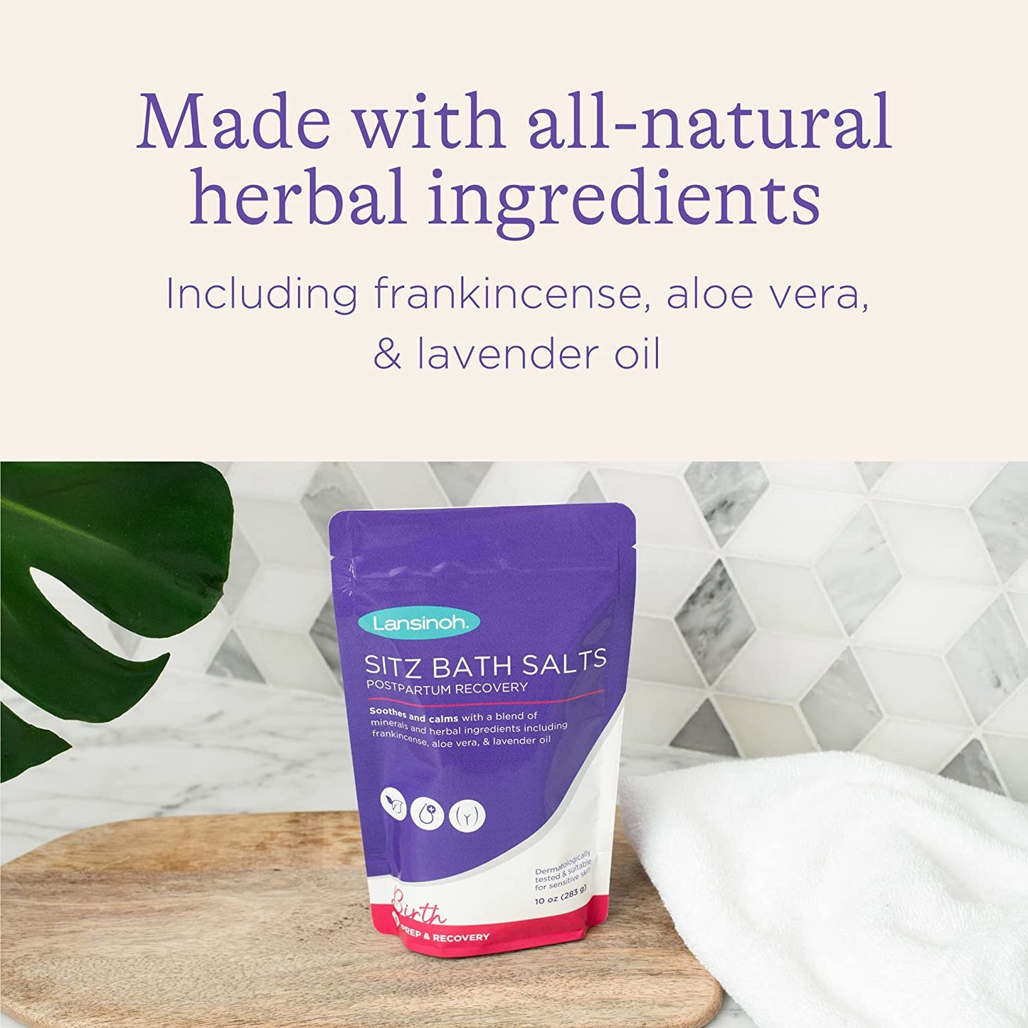 Lansinoh Sitz Bath Salts Postpartum Recovery 10 oz/ 283g