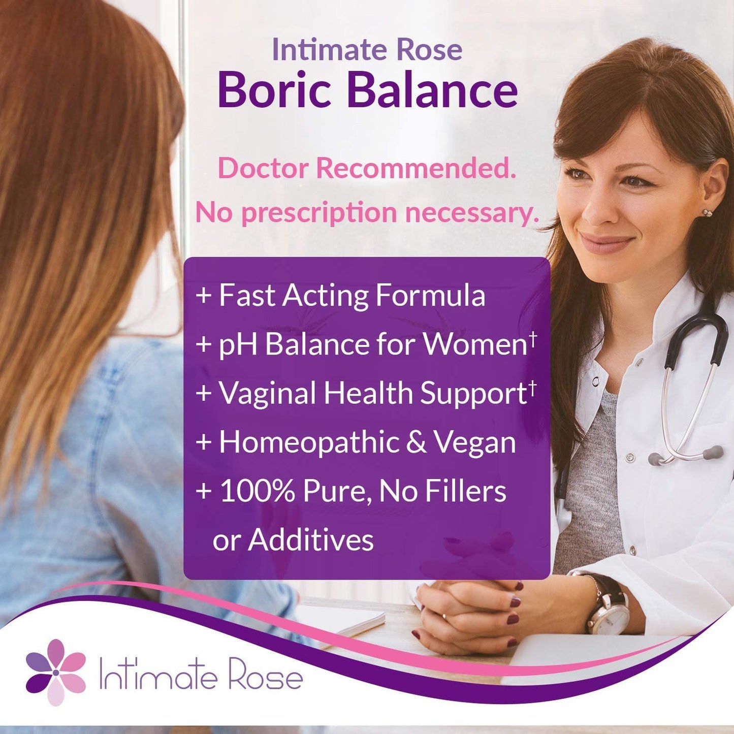 Boric Acid Vaginal Suppositories 30 Count (600mg) + 7 Applicators Balance pH, Vaginal Odor, Promote Vaginal Health