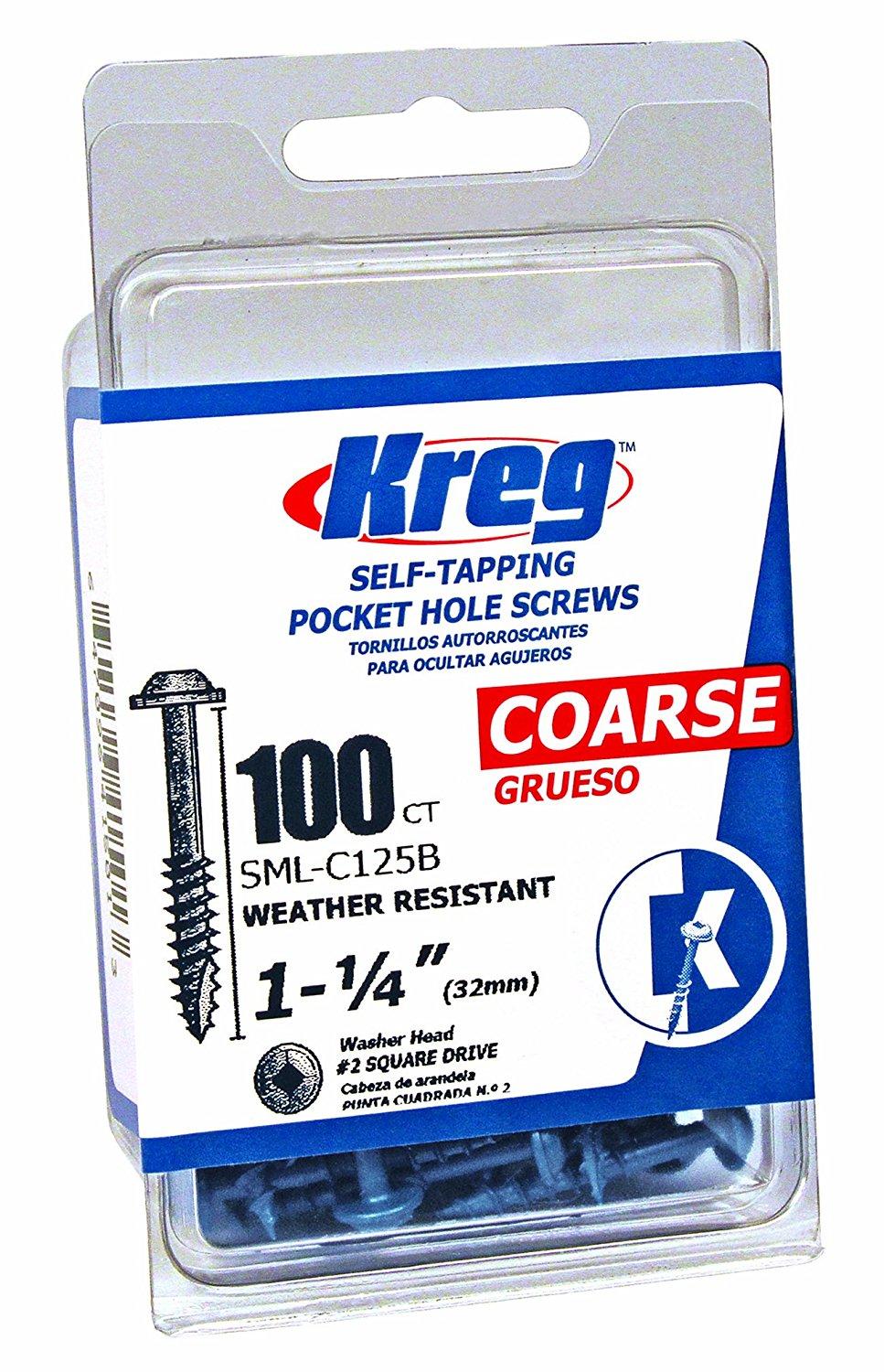 Kreg SML-C125B-100 Blue-Kote WR Pocket Screws - 1-1/4-Inch, 100 pack