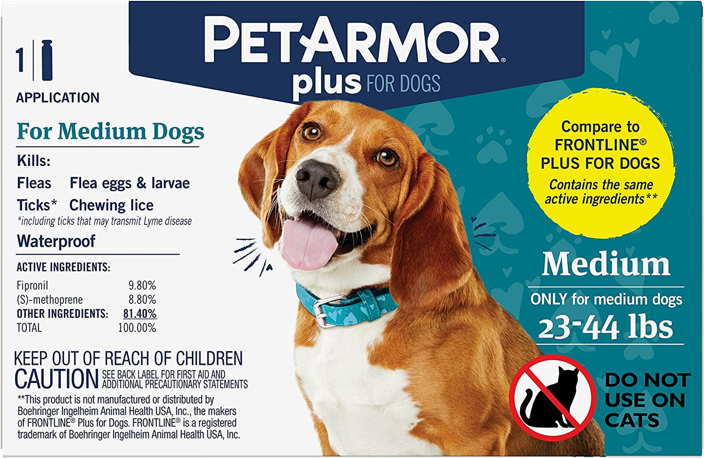 PetArmor | Plus for Medium Dogs with 23 to 44 lbs Against Fleas and Ticks
