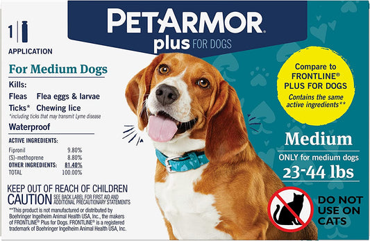 PetArmor | Plus for Medium Dogs with 23 to 44 lbs Against Fleas and Ticks