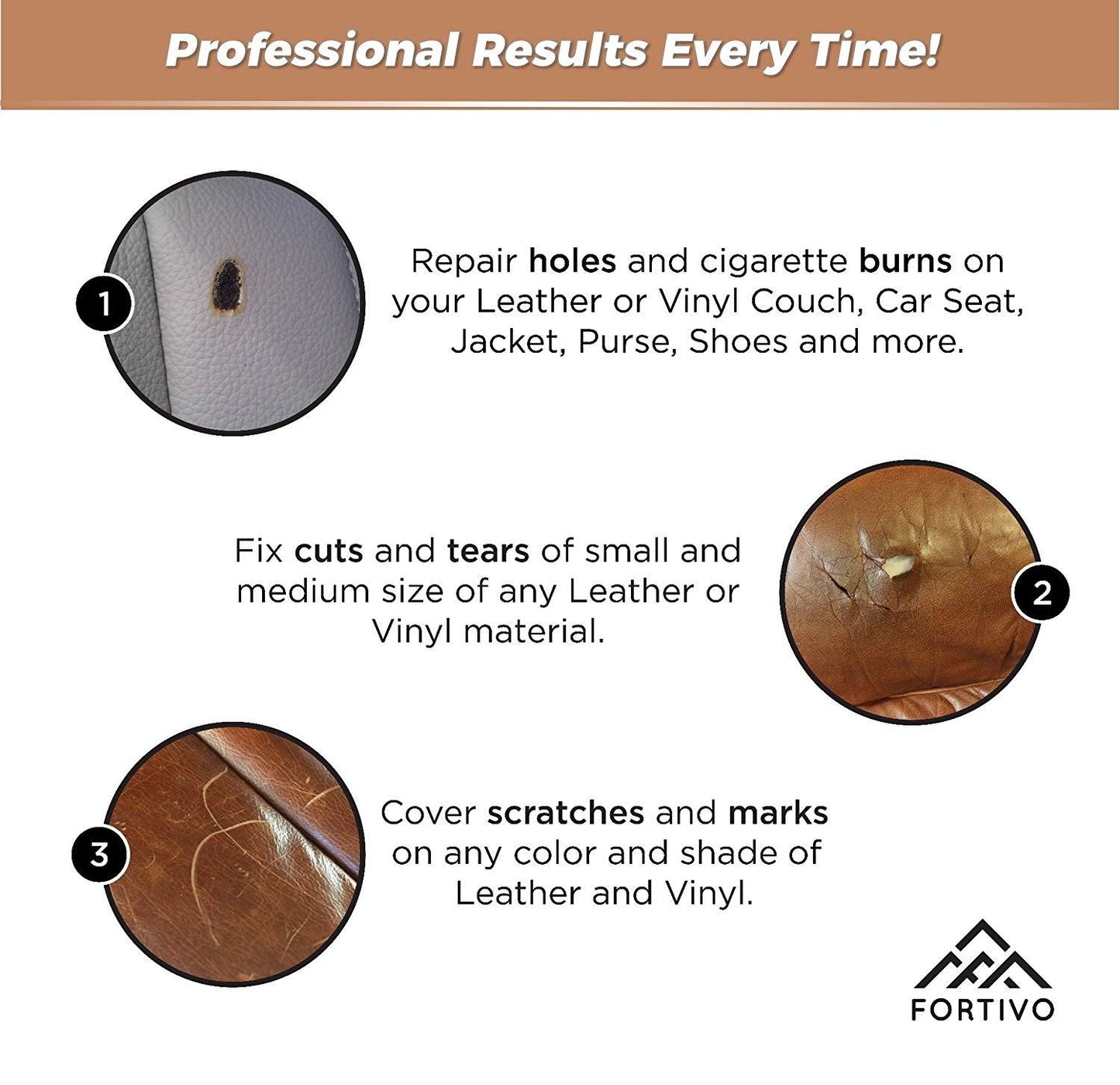 Fortivo Professional Leather and Vinyl Repair Kit