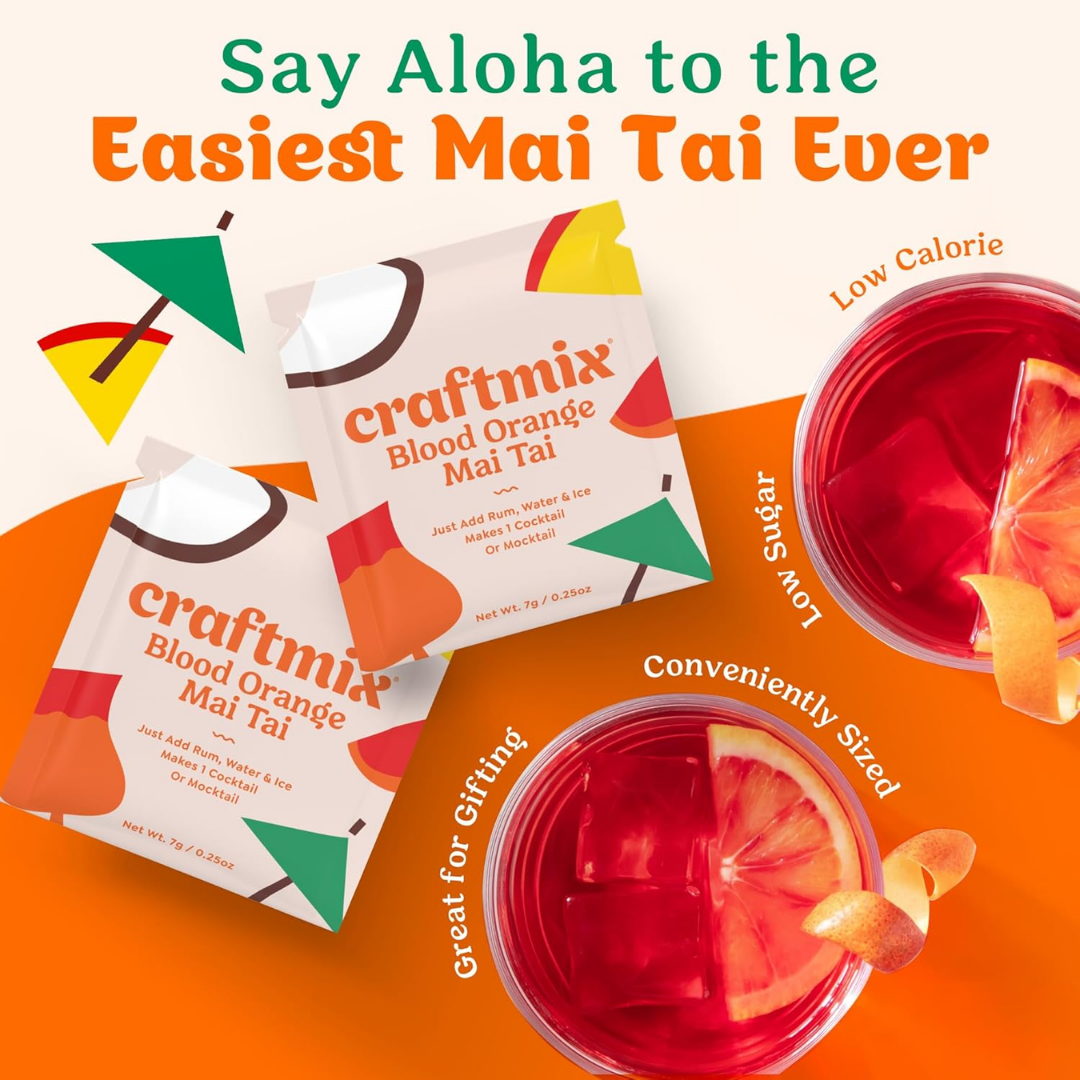 Craftmix Blood Orange Mai Tai Crafted Cocktail, 1 Packet (7 g / 0.25 oz)
