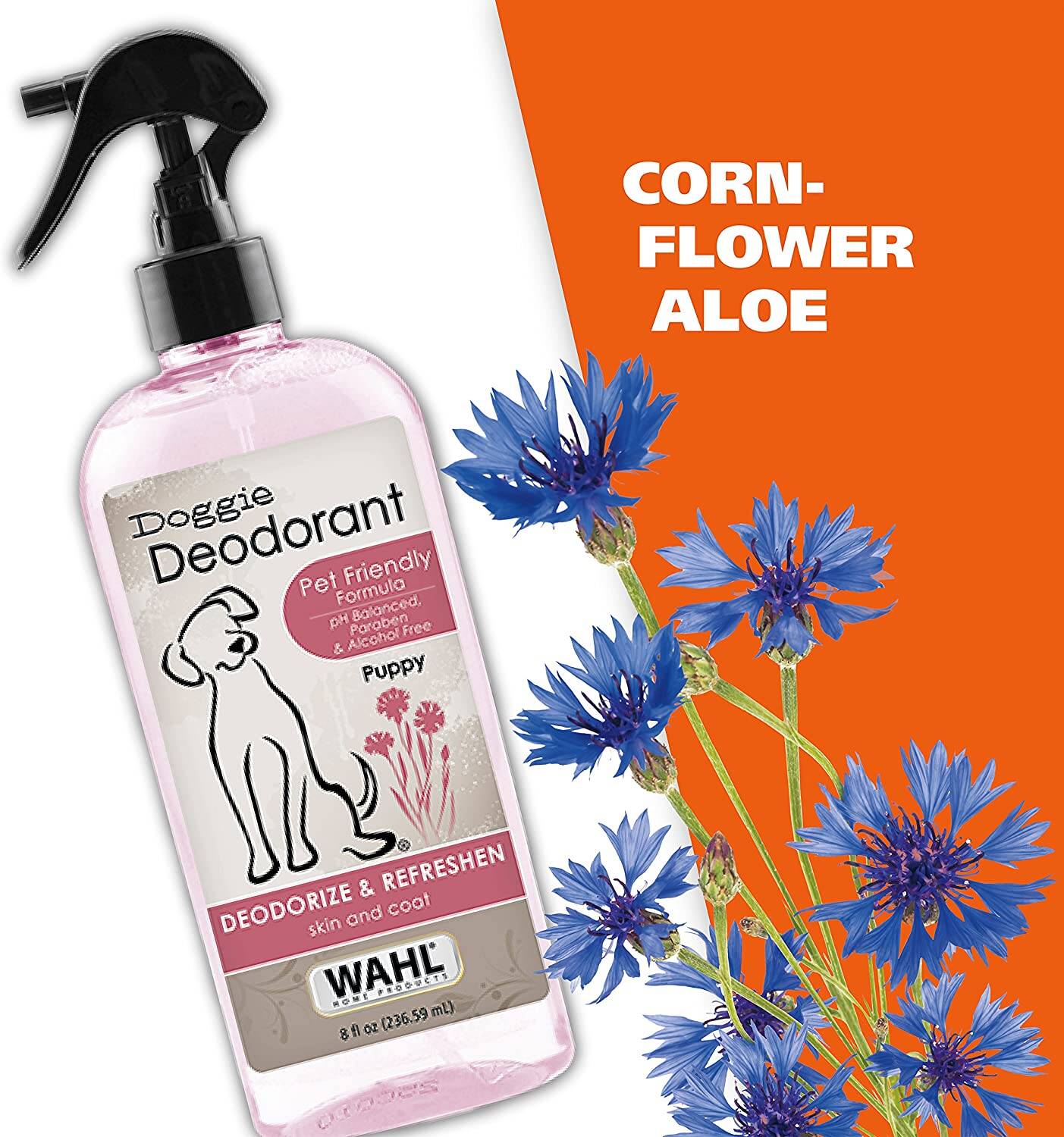 Wahl Doggie Deodorant, Deodorize and Refreshen Skin & Coat for All Dogs, 8 fl.oz / 236.59 ml