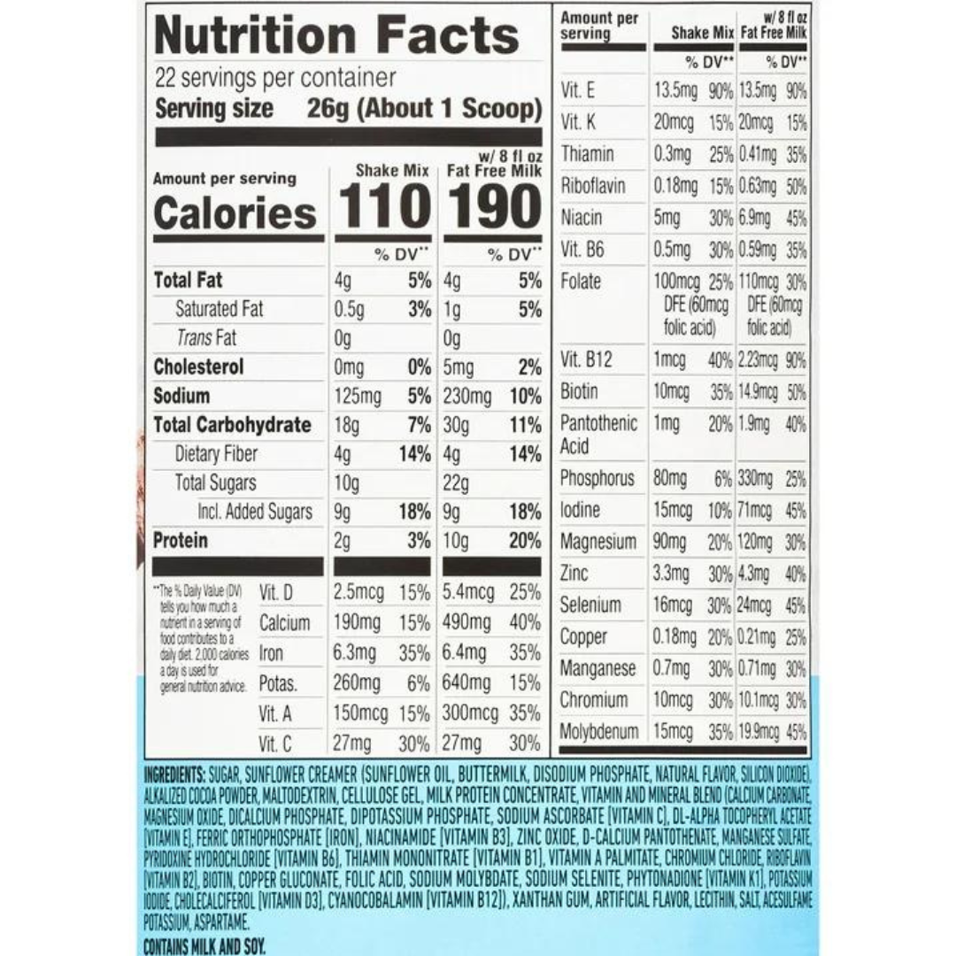 Slimfast Original Rich Chocolate Royale Meal Replacement Shake Mix 1.26 lb (572g)