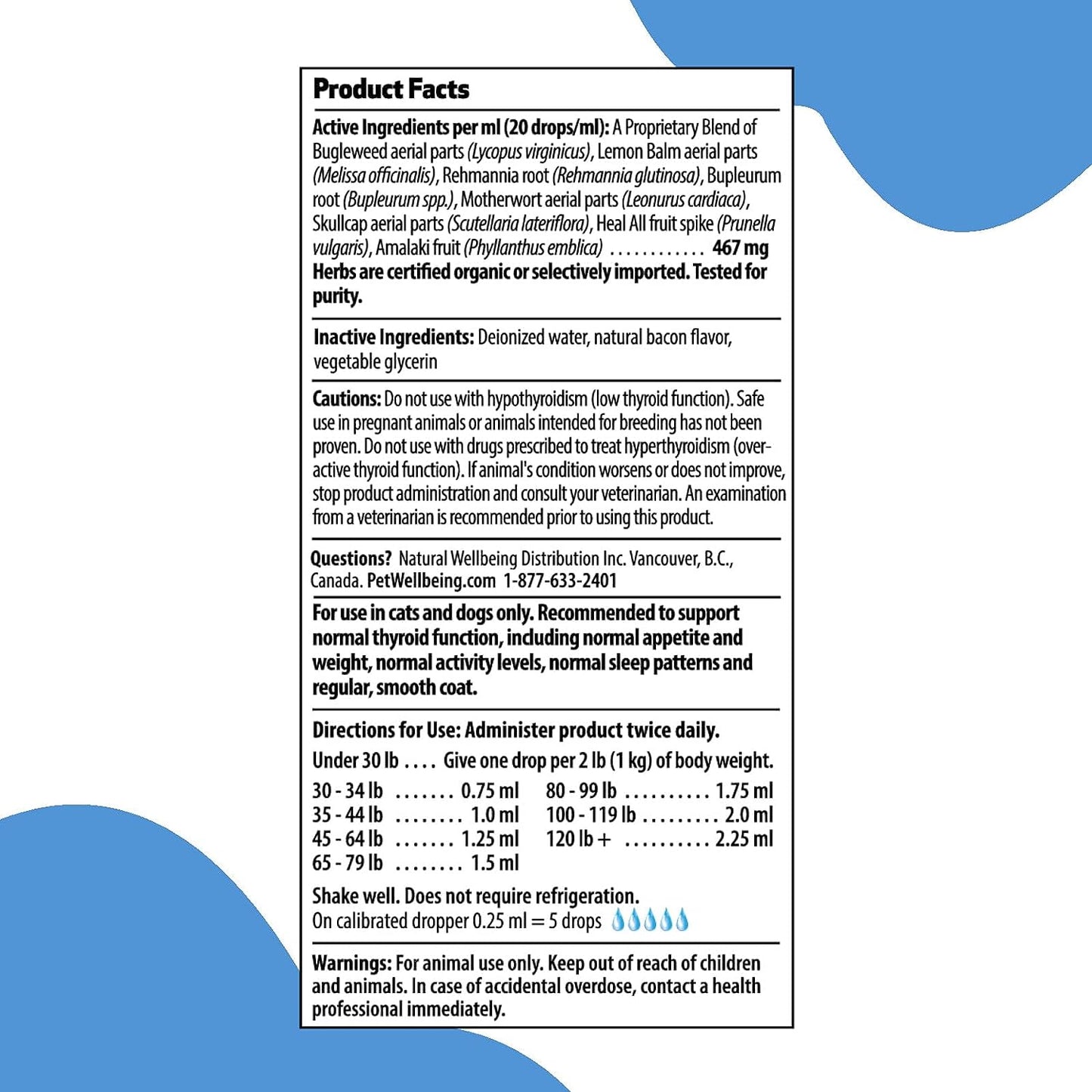 Pet Wellbeing Thyroid Support Gold 59ml