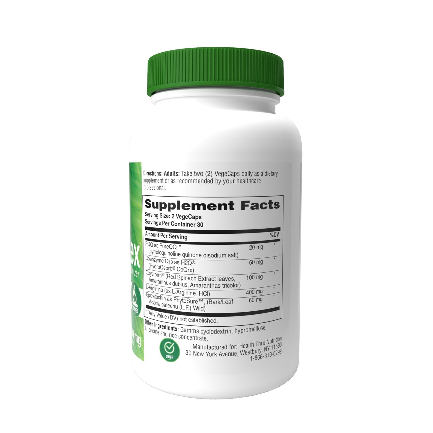 Health Thru Nutrition CelluRex (Cellular Optimizer w/ PQQ, CoQ10 and More) 640mg 60 Vegecaps for Optimal Cardiovascular and Mitochondria Function