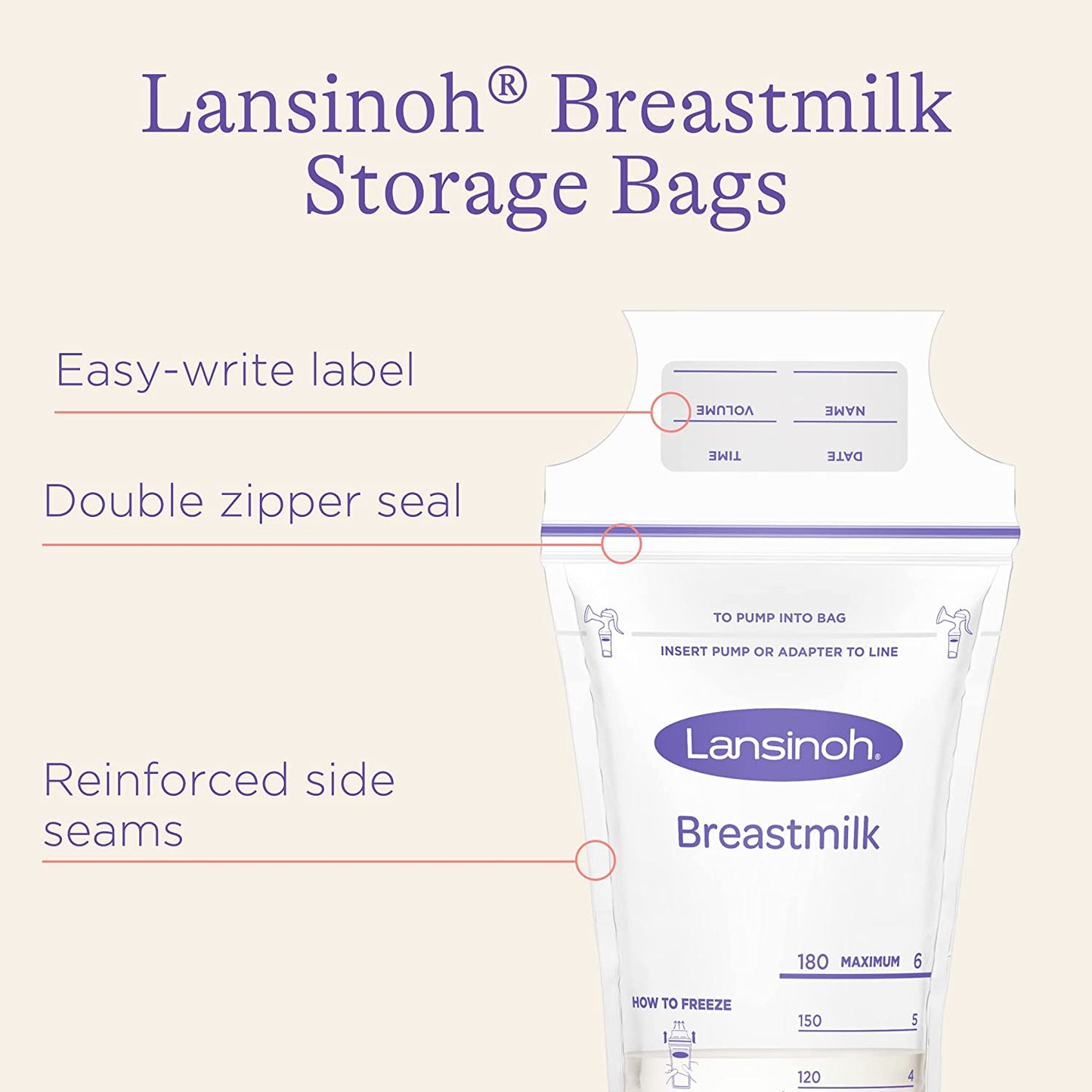 Lansinoh Breastmilk Storage Bags 200 Prestrilized Bags