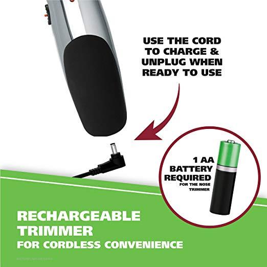 Wahl Model 5622 Groomsman Rechargeable Beard, Mustache, Hair & Nose Hair Trimmer for Detailing & Grooming