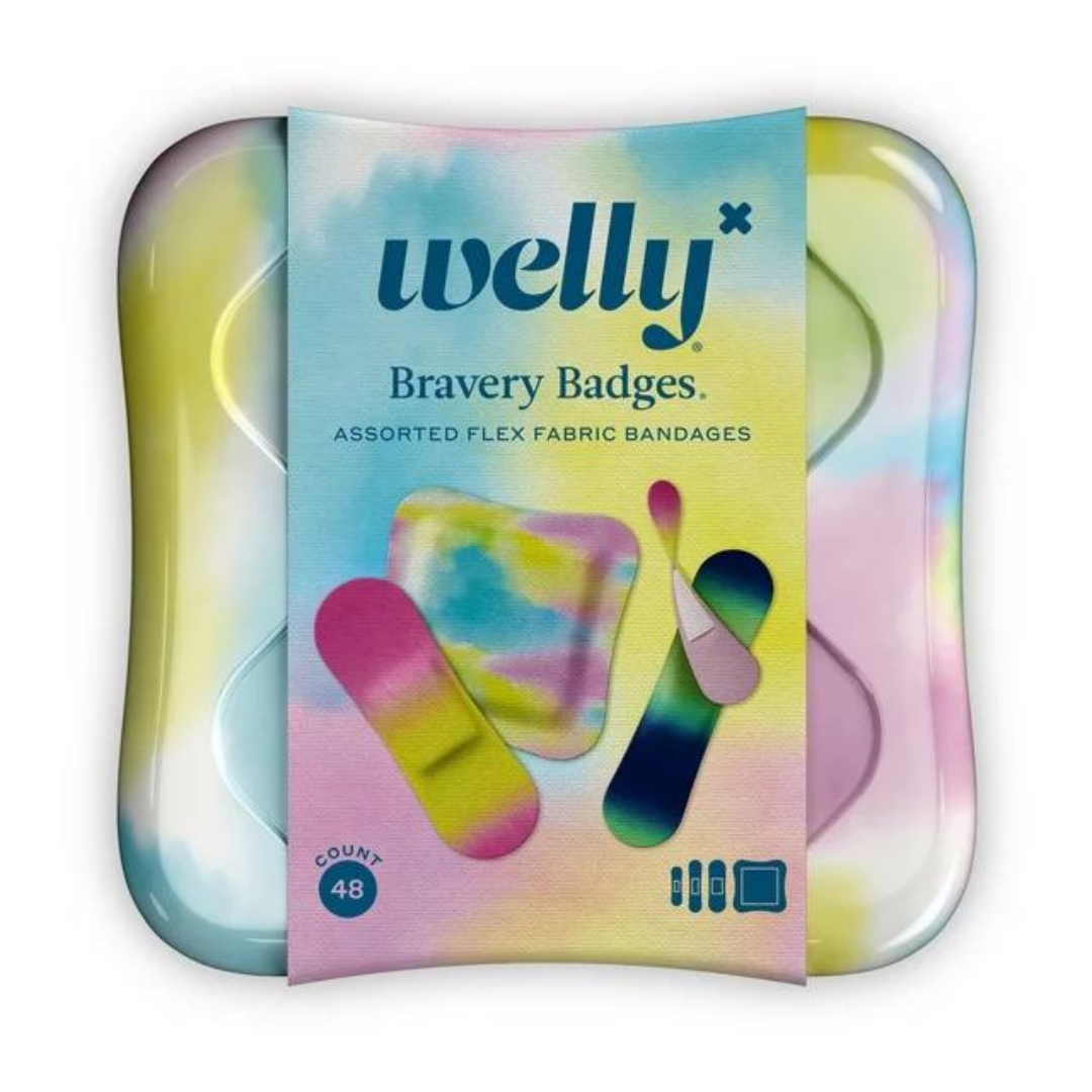 Welly Bravery Badges (WLY1045) Assorted Flex Fabric Bandages, 48 Count