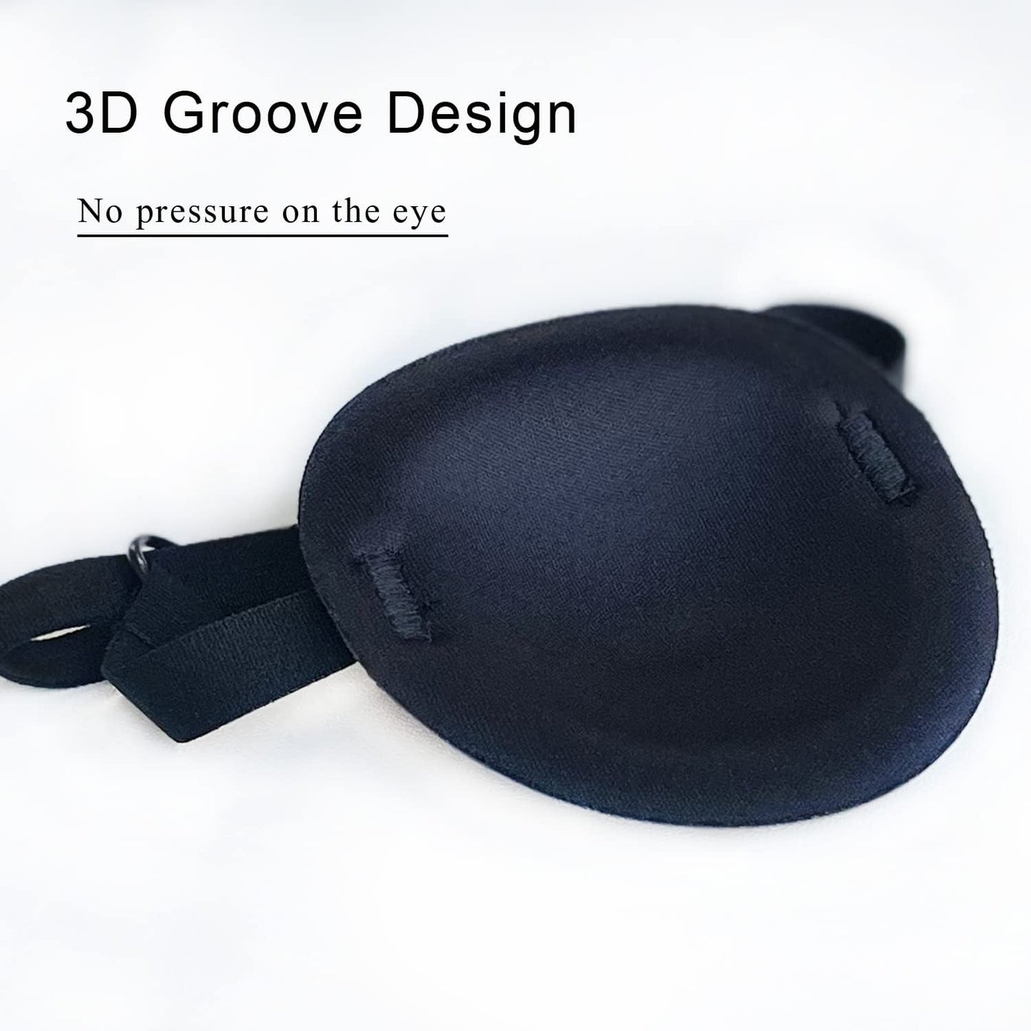 Thsiree Adjustable Medical Eye Patches for Left or Right Eyes Black 2 pieces