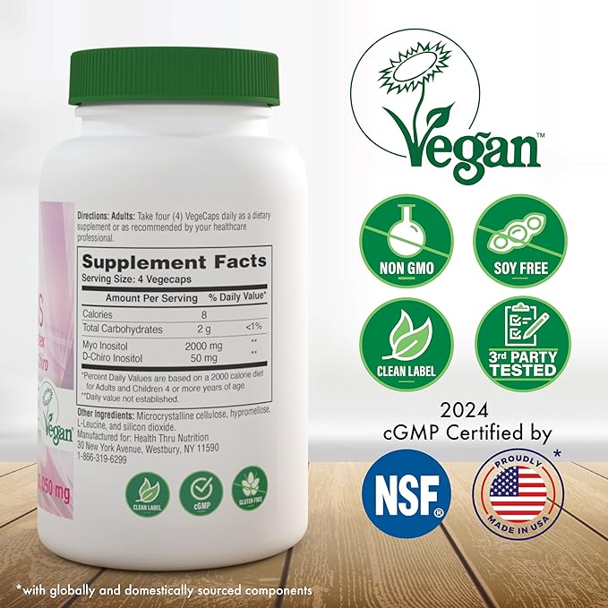 Health Thru Nutrition Ovaris Ovarian Health Complex Inositol 40:1 Myo To D-Chiro 120 Capsules