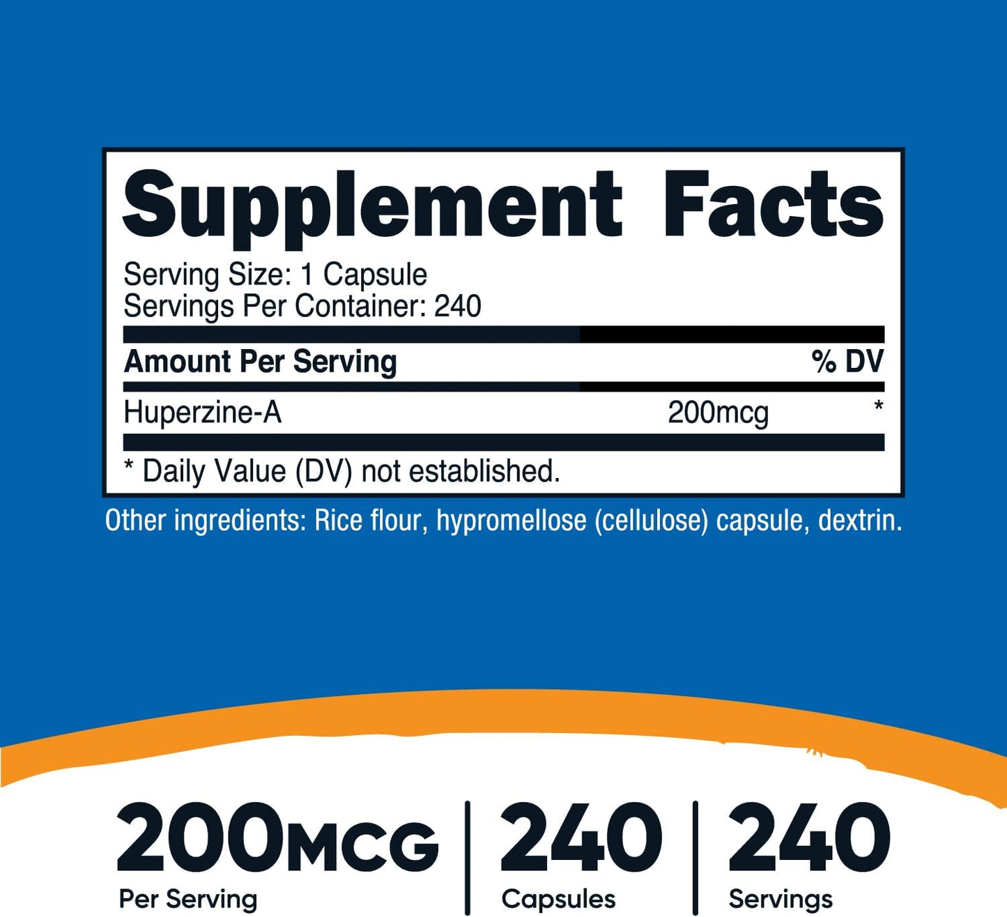 Nutricost Huperzine-A 200mcg Supplement 240 Capsules