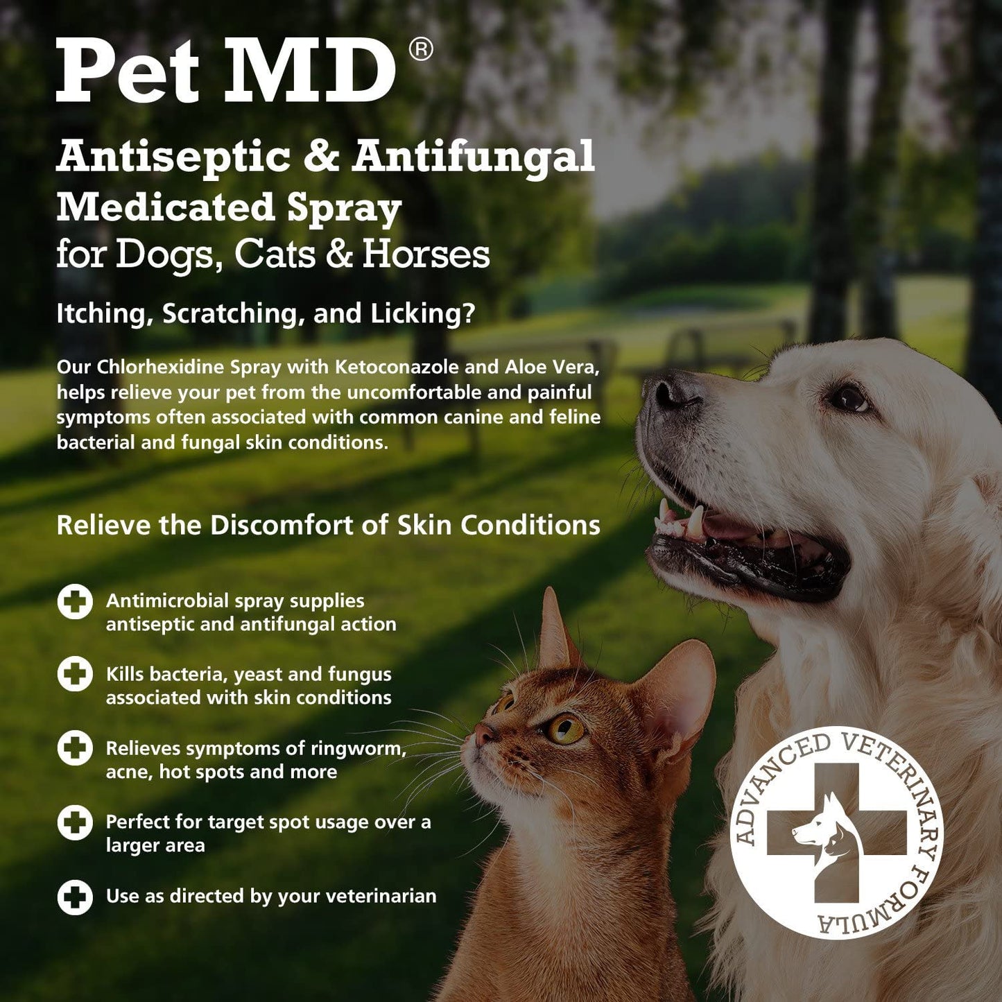 Pet MD Topical Spray for Dogs, Cats, and Horses with Essential Fatty Acids, Aloe and Vitamin E  (8 Oz)