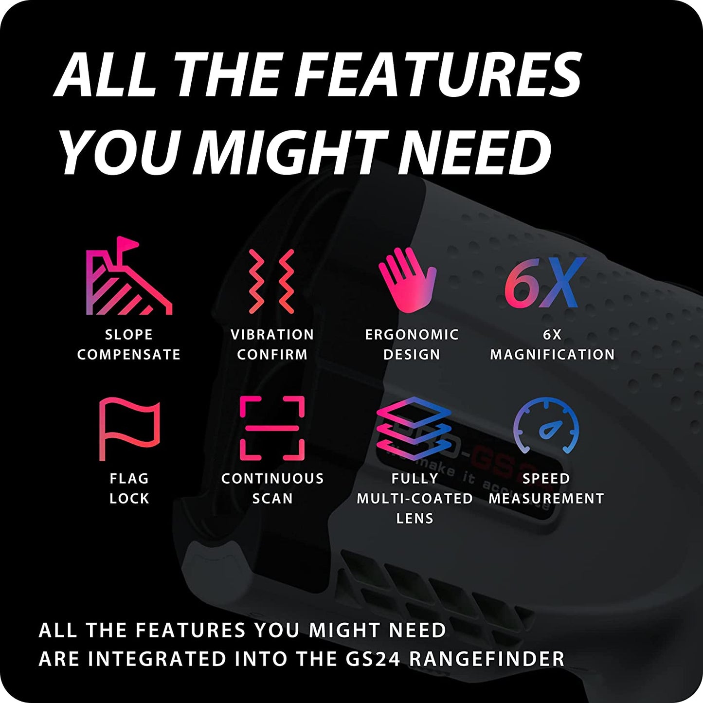 Gogogo Sport Vpro Laser Rangefinder Measuring with High-Precision Flag Pole Locking Vibration