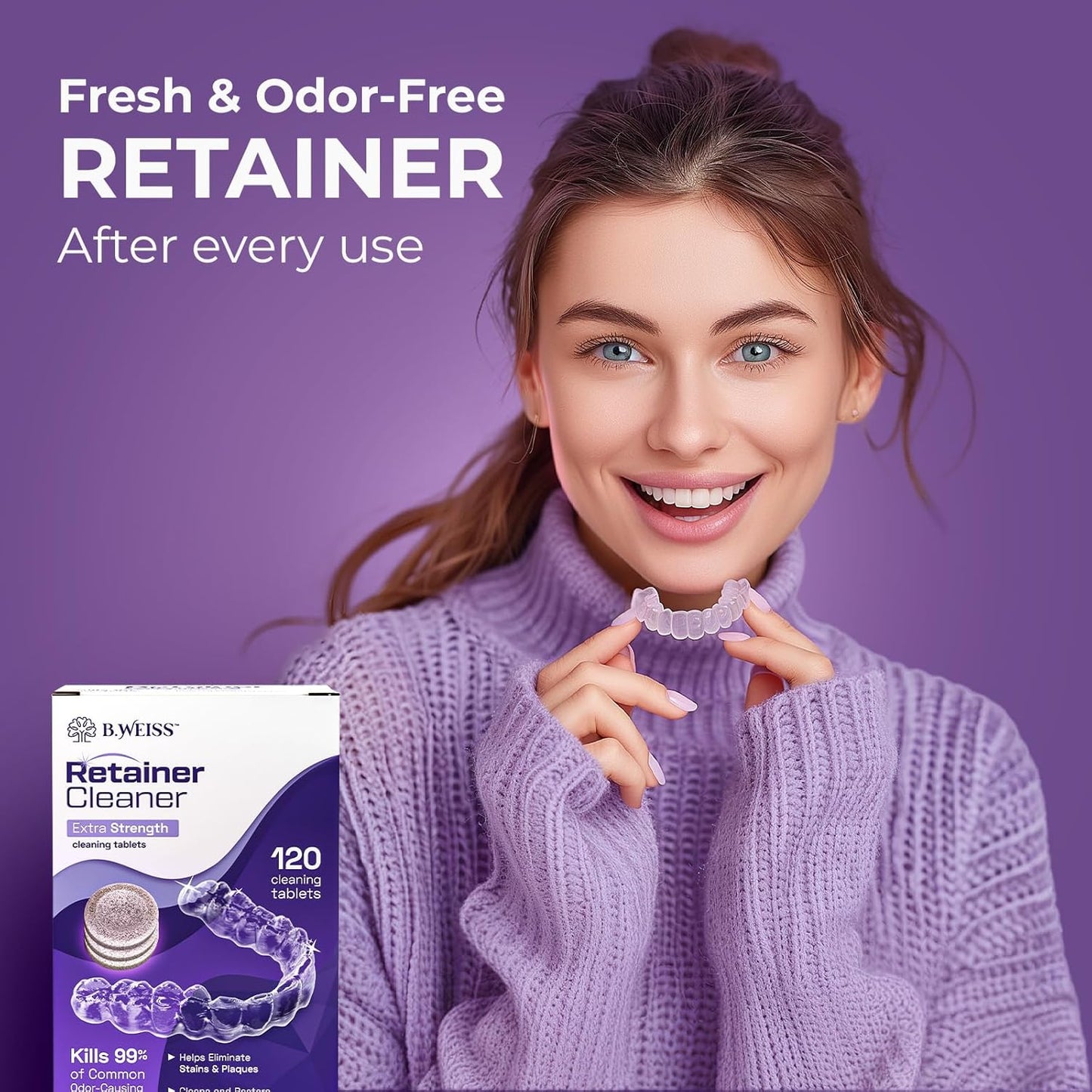 B. Weiss Retainer Cleaner Extra Strength Cleaning Tablets 30 Count