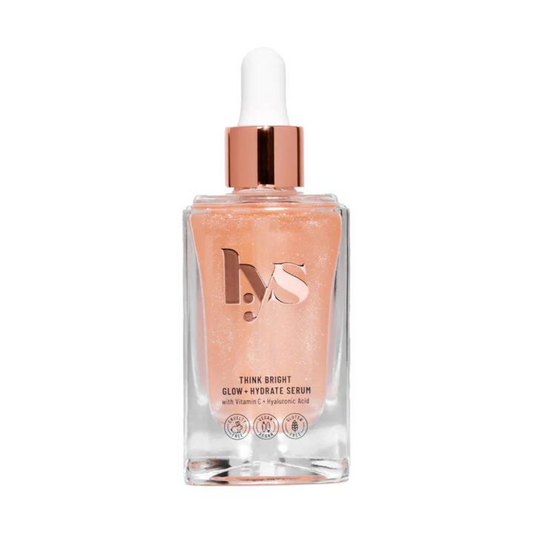 HYS Beauty Think Bright Glow + Hydrate Serum With Vitamin C & Hyaluronic Acid 1 Fl Oz (30ml)
