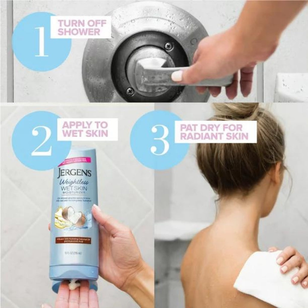 Jergens Weightless Wet Skin Moisturizer Infused with Hydrating Coconut Oil & Hyaluronic Acid 295 mL